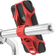🚴 red bone bike tie 2: universal bike phone mount for handlebar - suitable for iphone 13, 12, 11, pro max, mini, xs, xr, 8, 7, 6 plus - ideal for bicycle, motorcycle, stroller - cell phone holder logo