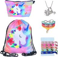 enchanting unicorn gifts: 🦄 inspire girls with drawstring jewelry logo