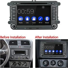 img 2 attached to 🚗 Улучшенная связь: 7-дюймовое двойное автомобильное стерео с поддержкой Apple Carplay, Android Auto, Bluetooth и HD-сенсорным экраном - идеально для VW, Skoda и Seat.