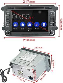 img 1 attached to 🚗 Улучшенная связь: 7-дюймовое двойное автомобильное стерео с поддержкой Apple Carplay, Android Auto, Bluetooth и HD-сенсорным экраном - идеально для VW, Skoda и Seat.