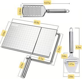 img 3 attached to 🧀 Stainless Steel Cheese Slicer Set - CANYUWCI Cheese Grater, Planer, and Slicer with Precise Size Scale, 5 Interchangeable Wires for Cutting Butter, Half-Hard & Soft Food