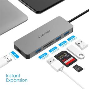 img 3 attached to 🔌 LENTION USB C-концентратор с 4K HDMI, 3 портами USB 3.0, считывателем карт SD/Micro SD - Совместим с MacBook Pro 13/15/16 (2021-2016), новым MacBook Air/Surface - Сертифицированный многофункциональный адаптер с устойчивым драйвером (CB-C18, цвет Space Gray)