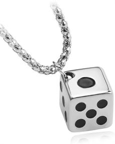 img 4 attached to 🎲 Lucky 3D Dice Pendant Necklace - Hip Hop Jewelry with Charms