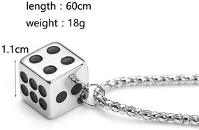 img 3 attached to 🎲 Lucky 3D Dice Pendant Necklace - Hip Hop Jewelry with Charms