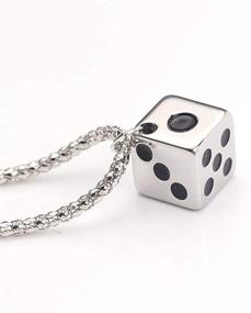 img 2 attached to 🎲 Lucky 3D Dice Pendant Necklace - Hip Hop Jewelry with Charms