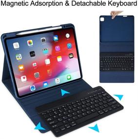 img 2 attached to 🔌 Detachable Wireless Keyboard Folio Smart Cover for iPad Pro 12.9-inch 2021/2020/2018 - Keyboard Case with Apple Pencil Charging Support