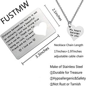 img 2 attached to FUSTMW Engraved Distance Necklace Deployment Boys' Jewelry