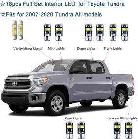 img 2 attached to 🚗 18-Piece Tundra Interior LED Lights Kit - Super Bright Map and Dome LED Bulbs - Perfect for 2007-2021 Toyota Tundra of all Cab Sizes