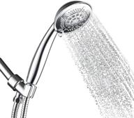 🚿 high pressure hand held shower head with 5 spray settings and 78 inches long shower hose - multi-functional massage (chrome1) logo