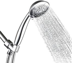 img 4 attached to 🚿 High Pressure Hand Held Shower Head with 5 Spray Settings and 78 Inches Long Shower Hose - Multi-functional Massage (Chrome1)