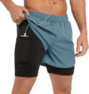 🏃 gesean men's workout running shorts 5" - lightweight 2-in-1 gym training sport short with phone pockets логотип