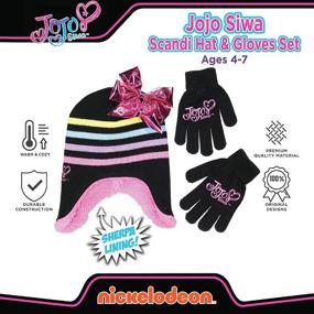 img 1 attached to 🧢 Warm and Stylish Nickelodeon Little Winter Hat, Kids Gloves, Toddlers Mittens, and JoJo Baby Beanie for Girls