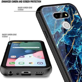 img 2 attached to E-Began Full-Body Protective Case Cover for LG Phoenix 5, K31 Rebel (L355DL) with Built-in Screen Protector - Marble Design Sapphire - Compatible with LG Aristo 5, K31, Tribute Monarch, K8X, Fortune 3, Risio 4