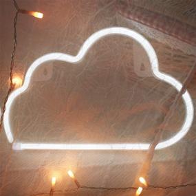 img 3 attached to ☁️ LED Cool White Cloud Neon Light - Cute Room Decor, Battery or USB Powered, 4.5V Art LED Decorative Light Nightlights - Perfect for Home, Bedroom, Office, Dorm, Party (Cool White Cloud)