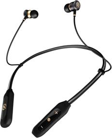 img 4 attached to 12-Hour Playtime Bluetooth Headphones Neckband: True Surround Stereo Sound, Cell Phone Bluetooth Neckband Earphones, Wireless Retractable Headset for All-Day Music Experience