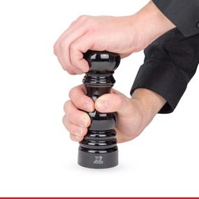 img 1 attached to Peugeot Paris Manual Pepper Mill: Adjustable Grinder, Beechwood in Gloss Black – 1870418