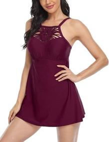 img 2 attached to 👙 Firpearl Women High Neck Braid Macrame One Piece Swimsuit Swimdress - Stylish and Comfortable One Piece Bathing Suit