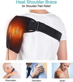 img 2 attached to 🔥 Adjustable Heat Therapy Shoulder Wrap - Heated Shoulder Pad Brace for Men and Women, Provides Relief for Frozen Shoulder, Rotator Cuff Injuries, and Shoulder Dislocation Pain