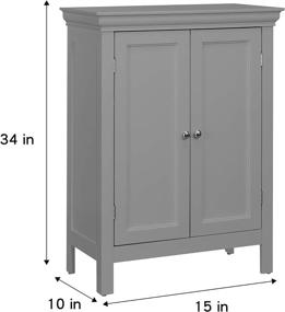 img 1 attached to 🚽 Modern Grey Bathroom Floor Cabinet: Teamson Home Stratford - Ample Storage & Sleek Design