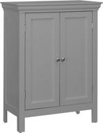 🚽 modern grey bathroom floor cabinet: teamson home stratford - ample storage & sleek design logo