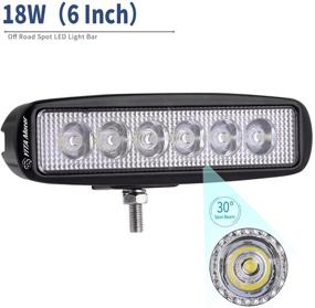 img 4 attached to 🚛 YITAMOTOR Single Row LED Light Bar 2PCS 18W 6Inch Spot Led Light Pods Offroad Work Light Fog Lights Driving Light for Truck Boat Tractors SUV ATV 4WD Car Golf Cart 12V 24V, 2 Years Warranty