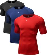 milin naco men's 3-pack short sleeve compression t-shirt: cool dry baselayer tops for maximum performance logo