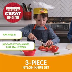 img 3 attached to 🔍 Optimized for SEO: 3-Piece Nylon Knife Set for Curious Chef Children