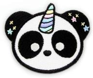 winks for days pandacorn embroidered iron-on patch - adorably unique and easy diy decal logo