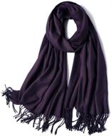 sojos womens cashmere pashmina burgundy women's accessories in scarves & wraps logo