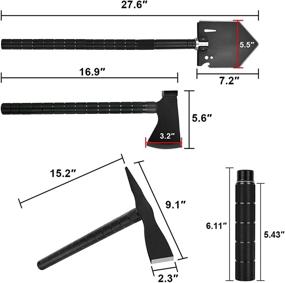 img 3 attached to 🔧 Комплект инструментов для выживания в экстремальных условиях IUNIO для внедорожного передвижения: складная лопата, топор, мультитул и многое другое, вместе с сумкой для переноски - идеально подходит для отдыха на открытом воздухе и аварий на дороге.