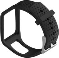 motong silicone replacement band for tomtom multi-sport gps watch - versatile and durable silicone black wristband logo