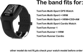 img 2 attached to MOTONG Silicone Replacement Band for Tomtom Multi-Sport GPS Watch - Versatile and Durable Silicone Black Wristband