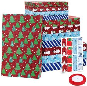 img 4 attached to 🎁 Cabilock 12 Piece Holiday Gift Wrapping Boxes - Large Christmas Boxes with Lids and Ribbons for Perfect Christmas Wrapping