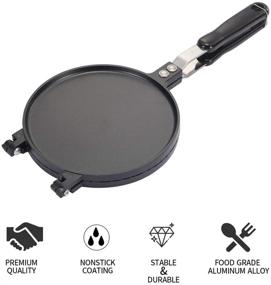 img 1 attached to Waffle Maker with Deep Fill Non-Stick Plates and Teflon Coating for Easy Cleaning - 🧇 Unique 7 Slice Round Waffle Pan Bakeware for Snacks and Breakfast, Compatible with Fuel Gas Stoves