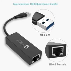 img 3 attached to Syncwire USB to Ethernet Adapter - High-Speed USB 3.0 to RJ45 Gigabit Ethernet Adapter 10/100/1000Mbps - Compatible with Windows Mac OS Linux - for Desktop Laptop MacBook Chromebook Notebook Surface Pro PC - Black