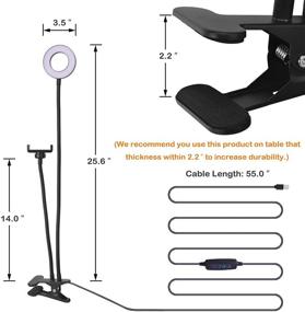 img 3 attached to 360° Rotating and Flexible Gooseneck Webcam Ring Light Stand for Live Stream by uunumi - Compatible with Logitech Brio 4K, C930e, C930, C925e, C922, C922x, C615 - Includes Webcam Mount and Phone Holder