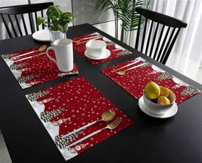 img 2 attached to Christmas Placemats Set Red Holiday Table Table Home Decoration Food Service Equipment & Supplies