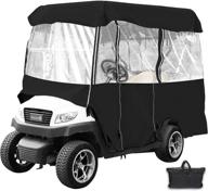 waterproof 4-person golf cart enclosure with transparent windows - fits ezgo, club car, yamaha cart (roof up to 78.7''l) logo