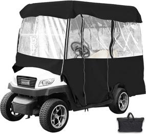 img 4 attached to Waterproof 4-Person Golf Cart Enclosure with Transparent Windows - Fits EZGO, Club Car, Yamaha Cart (Roof Up to 78.7''L)