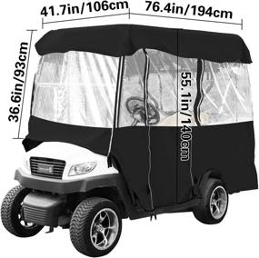 img 3 attached to Waterproof 4-Person Golf Cart Enclosure with Transparent Windows - Fits EZGO, Club Car, Yamaha Cart (Roof Up to 78.7''L)