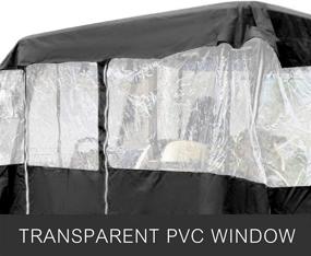 img 1 attached to Waterproof 4-Person Golf Cart Enclosure with Transparent Windows - Fits EZGO, Club Car, Yamaha Cart (Roof Up to 78.7''L)