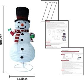 img 2 attached to 🎄 35.4IN Handmade Foldable Snowman Decorations Lights with 60LED – Lighted Outdoor Christmas Decor IP44 Waterproof Yard Lawn Lights for Xmas Party Holiday Decoration