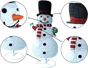 img 3 attached to 🎄 35.4IN Handmade Foldable Snowman Decorations Lights with 60LED – Lighted Outdoor Christmas Decor IP44 Waterproof Yard Lawn Lights for Xmas Party Holiday Decoration