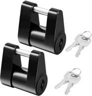 🔒 lcgp 2pcs trailer hitch coupler locks - black, 1/4 inch diameter, 3/4 inch span - for boat rv truck car couplers logo