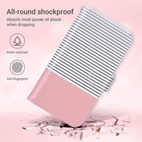 img 3 attached to 🌸 ULAK iPhone 11 Wallet Case with Card Holder - PU Leather Flip Cover, Magnetic Closure, Kickstand, TPU Shockproof Interior - Pink Stripes