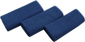 img 2 attached to 🧽 VeraSong Microfiber Waffle Weave Kitchen Towels – Absorbent Dish Drying & Tea Towels, Lint-Free, 3 Pack (Navy Blue)