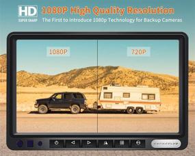 img 3 attached to ZEROXCLUB Проводная видеокамера заднего вида для грузовика RV трейлера: FHD 1080p 7-дюймовый монитор и 2 камеры для полного обзора слепых зон, идеально подходит для длинных автобусов, грузовиков или прицепов 5-го колеса - BQ02