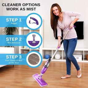 img 1 attached to 🧹 Vorfreude Floor Mop with Sprayer - Efficient Cleaning with Refillable 700ml Bottle and Reusable Microfiber Pad