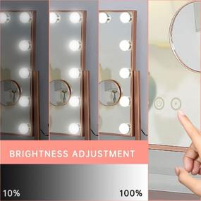 img 2 attached to Hollywood Makeup Vanity Mirror with 12 Dimmable LED Bulbs & 10x Magnification - Rose Gold - Perfect for Women and Girls