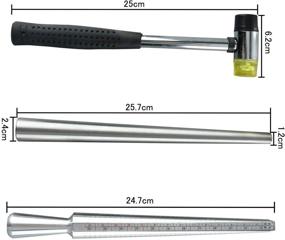 img 3 attached to ✨ Complete 4pcs Ring Mandrel Sizer Tool Kit with Metal Mandrel and 27pcs Ring Sizer Gauge Circle Models - Perfect for Jewelry Making and Measuring